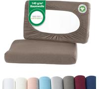 Kjakl-- Housses De Coussin Bio 2 Pièces Pour Oreillers Cervicaux Et Oreillers De Santé 97% Coton Certifié Gots + 3% Élasthanne Env. 45-60 X 30-40 Cm \U2013 20 Cm De Profondeur Taupe