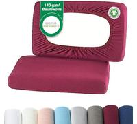 Kjakl-- Housses De Coussin Bio Lot De 2 Pour Oreillers Cervicaux Et Oreillers De Santé 97% Coton Certifié Gots + 3% Élasthanne Env. 45-60 X 30-40 Cm \U2013 20 Cm De Profondeur Bordeaux