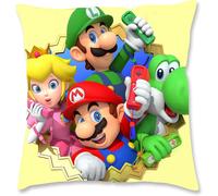 Kjakl-Super Bros Housse De Coussin Décorative Pour Enfant En Peluche Super Douce Avec Motif Double Face Et Fermeture Éclair Cachée, Pour Canapé, Lit, Chaise, 45 X 45 Cm
