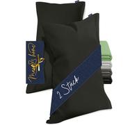 KJAKL-Velvety Soft 1615.2355 Lot de 2 taies d'oreiller, 40 x 80 cm, noires