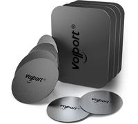 Kjakl-Volport Lot De 10 Plaques Métalliques De Rechange Fines Pour Support De Téléphone Magnétique - 4 Rectangulaires Et 6 Rondes - Disques Métalliques Avec Adhésif 3m Pour Support Magnétique De Voit