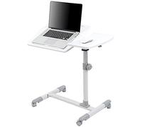 KJAKSXNSE Ordinateur Portable Bureau Mobile Panier Table, réglable Bureau Stand de Levage Inclinez Le Panneau Split, d' étude Chevet Plateau Portable Home Office Blanc 58-82.5cm