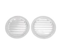 KJAOYU 2PCS 4-inch Stainless Steel Air Vents, Louvered Grille Cover Vent Hood Flat Ducting Ventilation Air Vent, Round Louvered Air Vent - for Various Marine Applications (5in)