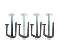 KJAOYU 4 Sets Truck Tool Box Clamps, Proof Aluminum Truck Tool Box Clamp with Tie Down for Vehicles, High strength aluminum Easy Mount (Black)