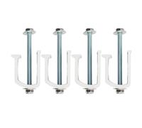 KJAOYU 4 Sets Truck Tool Box Clamps, Proof Aluminum Truck Tool Box Clamp with Tie Down for Vehicles, High strength aluminum Easy Mount (Silver)