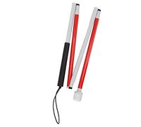 KJAOYU Canne aveugle pliable pliable réfléchissante, bâton aveugle pliable rouge et blanc - Canne pliable en aluminium léger avec poignée antidérapante pour personnes ayant des problèmes de vision