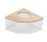 KJAOYU Grande boîte de bain de sable pour hamster, récipient de bain en acrylique de qualité supérieure pour hamster avec angle droit pour petits animaux de compagnie avec observation facile