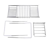 KJAOYU Plateau de douche extensible en acier inoxydable - Support de baignoire avec support de téléphone - Étagère de bain réglable pour savon et shampoing - Organiseur de salle de bain (Silver)