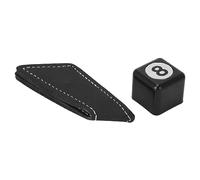 KJAOYU Porte-craie de billard magnétique en alliage d'aluminium noir avec Clip de ceinture en cuir, accessoire de billard léger et Portable