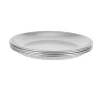 KJBDQQH Assiette Inox Lot de 4 plateaux à collation ronds en acier inoxydable 14 cm, finition vintage, faciles nettoyer, for buffet et table basse Pour Restaurants