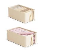 KJBDQQH boîte de rangement pliable Boîte de rangement for armoire en tissu Oxford, grande capacité, avec cadre en acier, for vêtements de maison(Beige,45x25x17cm)