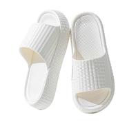 KJBDQQH Claquette Piscine Chaussons for femme, doux et épais, à plateforme, antidérapants, for l'intérieur l'extérieur, talons plats, for la salle de bain pour Femmes Hommes(WHITE,38-39)