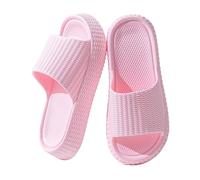KJBDQQH Claquette Piscine Chaussons for femme, doux et épais, à plateforme, antidérapants, for l'intérieur l'extérieur, talons plats, for la salle de bain pour Femmes Hommes(Pink,38-39)