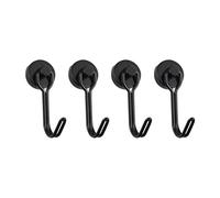 KJBDQQH Clothes Hook Crochets magnétiques robustes (1/2/4/8 pièces) - Aimant néodyme puissant Crochet pivotant noir et argent Outils de suspension for réfrigérateur cuisine pour Maison(4pcs black)