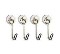 KJBDQQH Clothes Hook Crochets magnétiques robustes (1/2/4/8 pièces) - Aimant néodyme puissant Crochet pivotant noir et argent Outils de suspension for réfrigérateur cuisine pour Maison(4pcs silver)