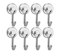 KJBDQQH Clothes Hook Crochets magnétiques robustes (1/2/4/8 pièces) - Aimant néodyme puissant Crochet pivotant noir et argent Outils de suspension for réfrigérateur cuisine pour Maison(8pcs silver)