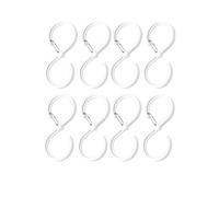 KJBDQQH Clothes Hook Lot de 8 crochets suspension élégants en forme S, multifonctionnels, for la cuisine et maison. Crochets résistants au vent avec système verrouillage pour Maison(White - 8Pcs)