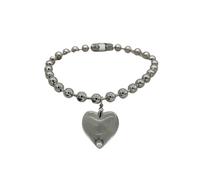 KJBDQQH Collier Ras-du-Cou Punk Grunge Glass Heart Pendant Necklace Oversize Ball Beads Chain Statement Choker Necklace for Women Club Punk Jewelry pour Un Usage Quotidien(Transparent)
