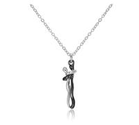 KJBDQQH Collier Ras-du-Cou Punk Hugging Necklace Jewelry Choker Hug Pendant Chain Men Necklaces for Lover Women Couple Men Lady Female Male pour Un Usage Quotidien(Black Silver)