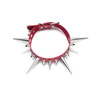 KJBDQQH Collier Ras-du-Cou Punk Long Spike Choker Punk Faux Leather Collar for Women Men Cool Big Rivets Studded Chocker Goth Style Necklace Accessories pour Un Usage Quotidien(Color 01)