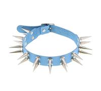 KJBDQQH Collier Ras-du-Cou Punk Long Spiked Choker Collar for Women Men Black Goth Necklace Punk Chocker Gothic Accessories Cosplay Jewelry pour Un Usage Quotidien(Light Blue)