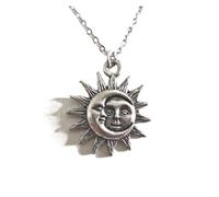 KJBDQQH Collier Ras-du-Cou Punk Necklace Charm Celestial Jewelry Dainty Love Friendship Soulmate Statement Punk Pendant Women Men pour Un Usage Quotidien(45cm_Silver Plated)