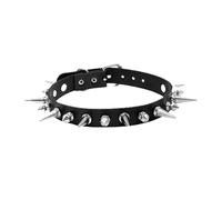 KJBDQQH Collier Ras-du-Cou Punk Punk Long Spike Choker Faux Leather Collar for Women Men Cool Big Rivets Studded Chocker Goth Style Necklace Accessories pour Un Usage Quotidien