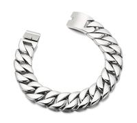 KJBDQQH Collier Ras-du-Cou Punk Punk Men's Women's Stainless Steel Necklace Heavy Larger Necklace Curb Cuban Chain Choker Jewelry pour Un Usage Quotidien(55cm_20MM_Light Yellow Gold Color)