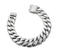 KJBDQQH Collier Ras-du-Cou Punk Punk Men's Women's Stainless Steel Necklace Heavy Larger Necklace Curb Cuban Chain Choker Jewelry pour Un Usage Quotidien(45cm_31MM_Silver)