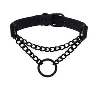 KJBDQQH Collier Ras-du-Cou Punk Spike Choker Necklaces Punk Faux Leather Collar for Women Men Cool Big Rivets Studded Chocker Necklace Goth Style Accessori pour Un Usage Quotidien(Black Gun Plated)