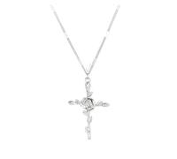 KJBDQQH Collier Ras-du-Cou Punk Stainless Steel Jesus Cross Necklace for Women Men Color Caravaca Angels Crucifix Charm Choker Rapper Jewelry pour Un Usage Quotidien(N07081P)