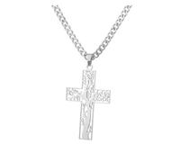KJBDQQH Collier Ras-du-Cou Punk Stainless Steel Jesus Cross Necklace for Women Men Color Caravaca Angels Crucifix Charm Choker Rapper Jewelry pour Un Usage Quotidien(N04135P-3)