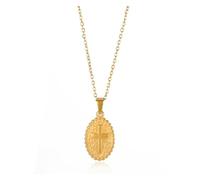 KJBDQQH Collier Ras-du-Cou Punk Stainless Steel Jesus Cross Necklace for Women Men Color Caravaca Angels Crucifix Charm Choker Rapper Jewelry pour Un Usage Quotidien(N05553G)