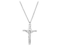 KJBDQQH Collier Ras-du-Cou Punk Stainless Steel Jesus Cross Necklace for Women Men Color Caravaca Angels Crucifix Charm Choker Rapper Jewelry pour Un Usage Quotidien(N02138S)