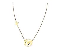 KJBDQQH Collier Ras-du-Cou Punk Stainless Steel Necklaces Airplane Globe Map Traveler Pendants Choker Chains Charms Male Necklace for Women Jewelry pour Un Usage Quotidien(45cm_Gold)