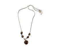 KJBDQQH Collier Ras-du-Cou Punk Vintage Leather Brown Stone Pendant Necklace Stacking Choker Temperament Clavicle Chain for Women Girl pour Un Usage Quotidien(Color 04)