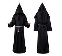 KJBDQQH costume de sorcière Cloak Halloween Medieval Christian Robes Witch Cape Party Death Ghost Vampire Devil(M)