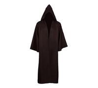 KJBDQQH costume de sorcière Cloak Soft Unisex Hooded Black Robe Witch Long Cape Costume Prop Party Performance(Brown,L)