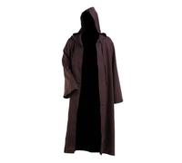 KJBDQQH costume de sorcière Fantasia Black Brown Cloak Movie Space Battle Costume Adult Men(Brown,XS(old))