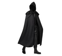 KJBDQQH costume de sorcière Gothic Style Men's Long Hooded Cloak Costume Spring Autumn Arrival Special Use Clothing(Black,5XL)