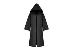 KJBDQQH costume de sorcière Halloween Cloak Plague Doctor Mask Cosplay Costume Sorcerer Long Shirt Hooded Black Robe Adult(Color 03,XL)
