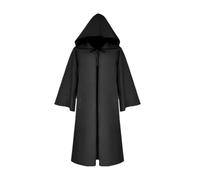 KJBDQQH costume de sorcière Halloween Cloak Plague Doctor Mask Cosplay Costume Sorcerer Long Shirt Hooded Black Robe Adult(Color 01,L)