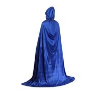 KJBDQQH costume de sorcière Halloween Pleuche Velvet Cloak Cape Hooded Medieval Costume Witch Wicca Vampire(Blue,130cm)