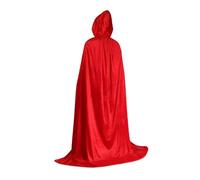 KJBDQQH costume de sorcière Halloween Pleuche Velvet Cloak Cape Hooded Medieval Costume Witch Wicca Vampire(Red,170cm)