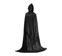 KJBDQQH costume de sorcière Halloween Pleuche Velvet Cloak Cape Hooded Medieval Costume Witch Wicca Vampire(Black,170cm)
