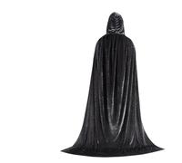 KJBDQQH costume de sorcière Hood Cloa Long Cape Halloween Party Women Men Adult Mage Witchcraft Wicca Robe Conceal(Grey,130cm)
