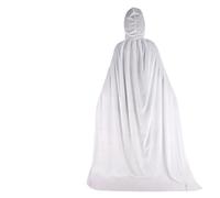 KJBDQQH costume de sorcière Hood Cloa Long Cape Halloween Party Women Men Adult Mage Witchcraft Wicca Robe Conceal(White,110cm)