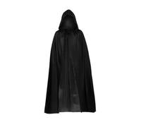 KJBDQQH costume de sorcière Hood Cloak Cosplay Medieval Long Cape Halloween Party Women Men Adult Mage Witchcraft(Black,90cm)