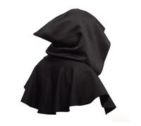 KJBDQQH costume de sorcière Medieval Monk Church Clergy Costume Men's Hooded Cowl Gown Robe Cape(Black Cape,3XL_MEDIEVAL MONK)