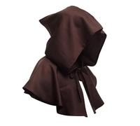 KJBDQQH costume de sorcière Medieval Monk Church Clergy Costume Men's Hooded Cowl Gown Robe Cape(Coffee Cape,XXL_MEDIEVAL MONK)